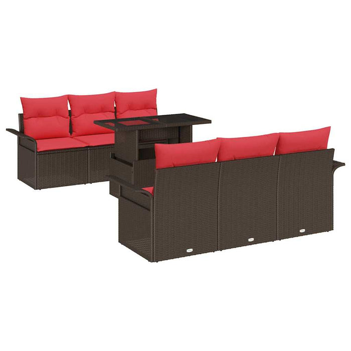 Set de canapele pentru grădină cu pernă 7 pcs Maro poliratan - WALTI WALTI