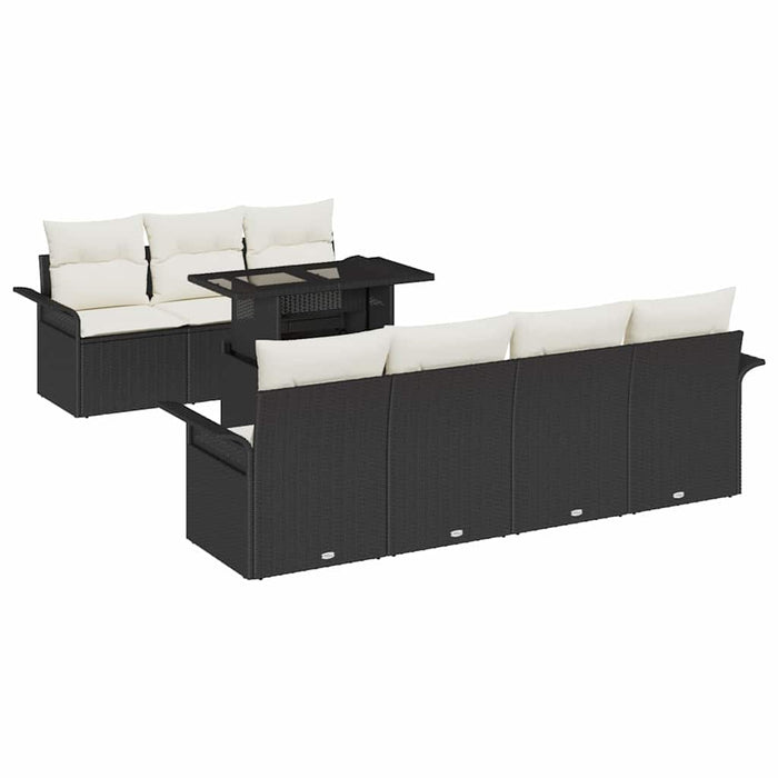 Set de canapele pentru grădină cu pernă 8 pcs Negru Rattan poli - WALTI WALTI