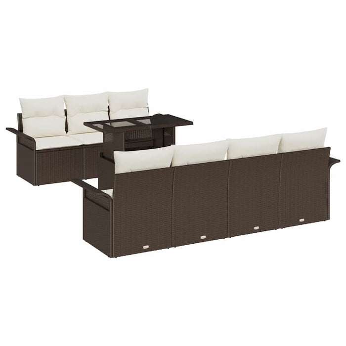 Set de canapele pentru grădină cu pernă 8 pcs Maro Rattan poli - WALTI WALTI