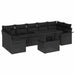 Set de canapele pentru grădină cu pernă 8 pcs Negru poliratan - WALTI WALTI