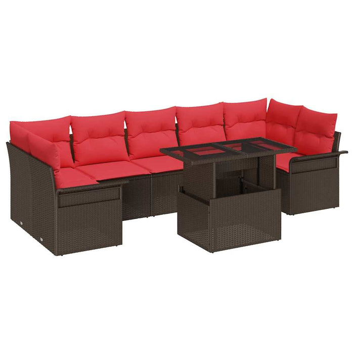 Set de canapele pentru grădină cu pernă 8 pcs Maro poliratan - WALTI WALTI