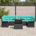 Set de canapele pentru grădină cu pernă 8 pcs Negru Rattan poli - WALTI WALTI