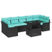 Set de canapele pentru grădină cu pernă 8 pcs Negru Rattan poli - WALTI WALTI