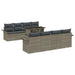Set de canapele pentru grădină cu pernă 9 pcs Gri Rattan poli - WALTI WALTI