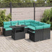 Set de canapele pentru grădină cu pernă 9 pcs Negru Rattan poli - WALTI WALTI