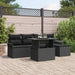 Set de canapele pentru grădină cu pernă 6 pcs Negru Rattan poli - WALTI WALTI