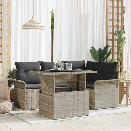 Set de canapele pentru grădină 5 pcs Gri deschis Rattan poli - WALTI WALTI