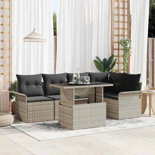 Set de canapele pentru grădină 6 pcs Gri deschis Rattan poli - WALTI WALTI