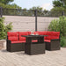 Set de canapele pentru grădină cu pernă 6 pcs Maro Rattan poli - WALTI WALTI