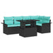 Set de canapele pentru grădină cu pernă 6 pcs Negru Rattan poli - WALTI WALTI