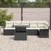 Set de canapele pentru grădină cu pernă 7 pcs Negru Rattan poli - WALTI WALTI