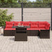Set de canapele pentru grădină cu pernă 7 pcs Maro Rattan poli - WALTI WALTI