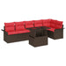 Set de canapele pentru grădină cu pernă 7 pcs Maro Rattan poli - WALTI WALTI