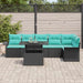 Set de canapele pentru grădină cu pernă 7 pcs Negru Rattan poli - WALTI WALTI