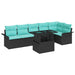 Set de canapele pentru grădină cu pernă 7 pcs Negru Rattan poli - WALTI WALTI