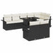 Set de canapele pentru grădină cu pernă 9 pcs Negru Rattan poli - WALTI WALTI