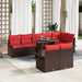 Set de canapele pentru grădină cu pernă 9 pcs Maro Rattan poli - WALTI WALTI