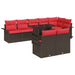 Set de canapele pentru grădină cu pernă 9 pcs Maro Rattan poli - WALTI WALTI