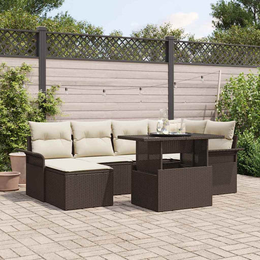 Set de canapele pentru grădină cu pernă 7 pcs Maro Rattan poli - WALTI WALTI