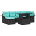 Set de canapele pentru grădină cu pernă 7 pcs Negru Rattan poli - WALTI WALTI