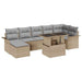 Set de canapele pentru grădină cu pernă 8 pcs Bej Rattan poli - WALTI WALTI
