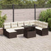 Set de canapele pentru grădină cu pernă 9 pcs Maro Rattan poli - WALTI WALTI