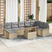 Set de canapele pentru grădină cu pernă 9 pcs Bej Rattan poli - WALTI WALTI