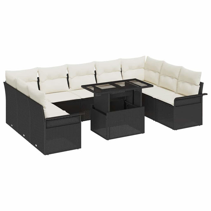 Set de canapele pentru grădină 10 pcs Negru Rattan poli - WALTI WALTI