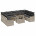Set de canapele pentru grădină 10 pcs Gri deschis Rattan poli - WALTI WALTI