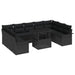 Set de canapele pentru grădină 10 pcs Negru Rattan poli - WALTI WALTI