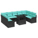 Set de canapele pentru grădină 10 pcs Negru Rattan poli - WALTI WALTI