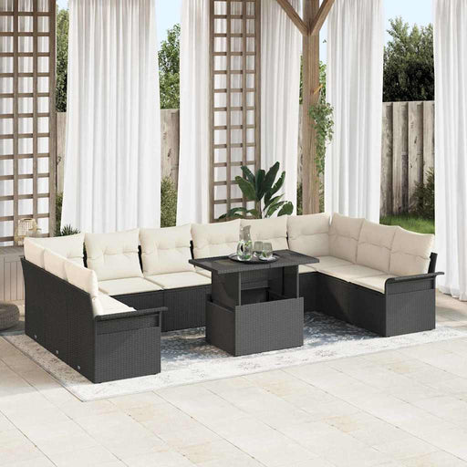 Set de canapele pentru grădină 11 pcs Negru Rattan poli - WALTI WALTI