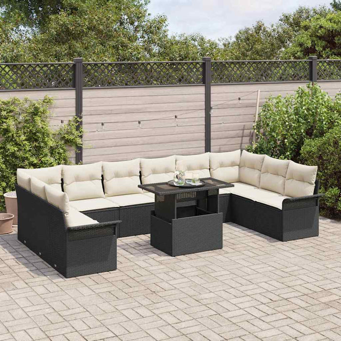 Set de canapele pentru grădină 11 pcs Negru Rattan poli - WALTI WALTI