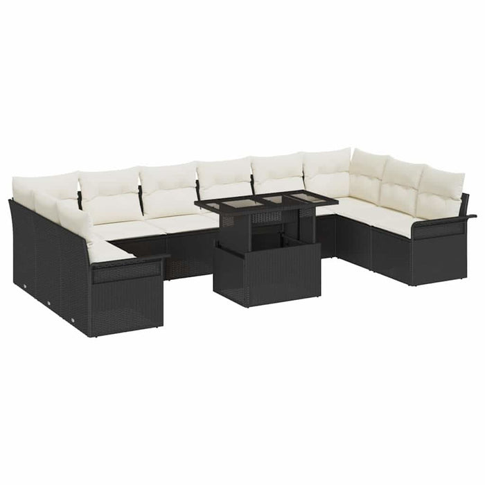 Set de canapele pentru grădină 11 pcs Negru Rattan poli - WALTI WALTI