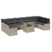 Set de canapele pentru grădină 11 pcs Gri deschis Rattan poli - WALTI WALTI
