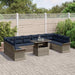 Set de canapele pentru grădină cu pernă 11 pcs Gri Rattan poli - WALTI WALTI