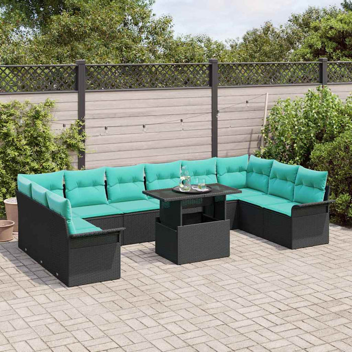 Set de canapele pentru grădină 11 pcs Negru Rattan poli - WALTI WALTI