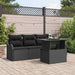 Set de canapele pentru grădină cu pernă 5 pcs Negru Rattan poli - WALTI WALTI