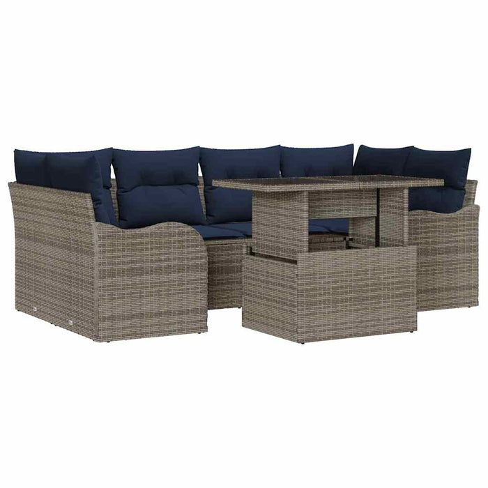 Set de canapele pentru grădină 7 buc. Gri și bleumarin - WALTI WALTI