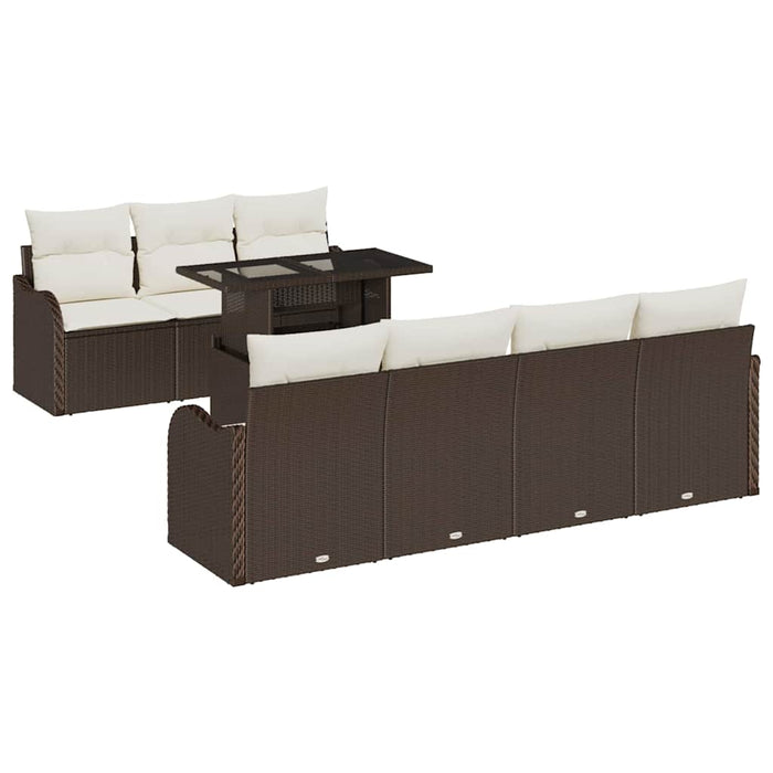 Set de canapele pentru grădină cu pernă 8 pcs Maro Rattan poli - WALTI WALTI