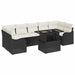 Set de canapele pentru grădină cu pernă 8 pcs Negru Rattan poli - WALTI WALTI