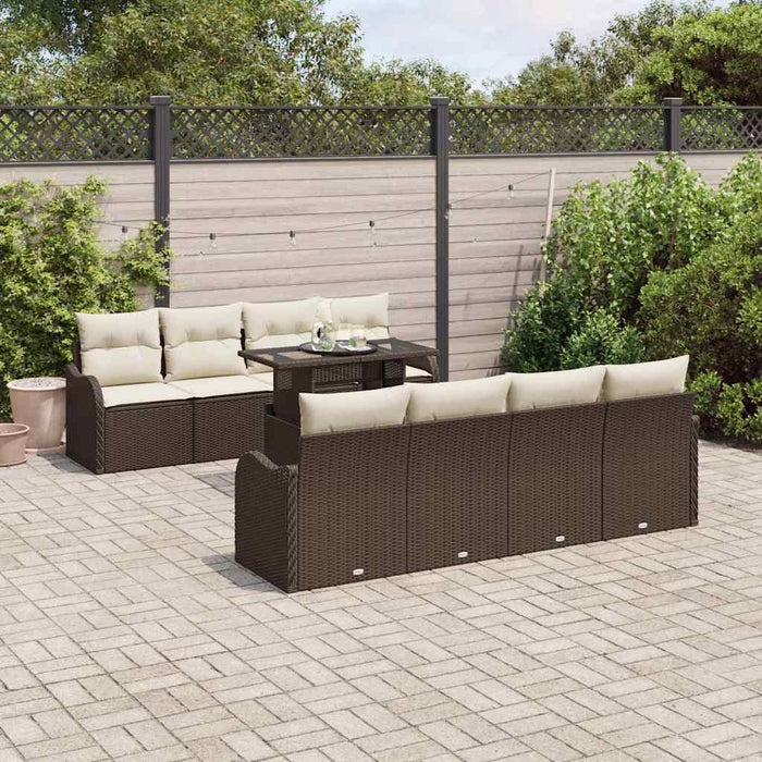 Set de canapele pentru grădină cu pernă 7 pcs Maro Rattan poli - WALTI WALTI