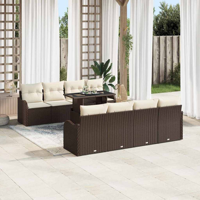 Set de canapele pentru grădină cu pernă 7 pcs Maro Rattan poli - WALTI WALTI