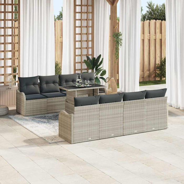 Set de canapele pentru grădină 7 pcs Gri deschis Rattan poli - WALTI WALTI