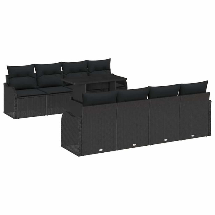 Set de canapele pentru grădină cu pernă 7 pcs Negru Rattan poli - WALTI WALTI
