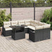 Set de canapele pentru grădină cu pernă 9 pcs Negru Rattan poli - WALTI WALTI