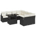 Set de canapele pentru grădină cu pernă 9 pcs Negru Rattan poli - WALTI WALTI