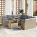 Set de canapele pentru grădină cu pernă 9 pcs Bej Rattan poli - WALTI WALTI