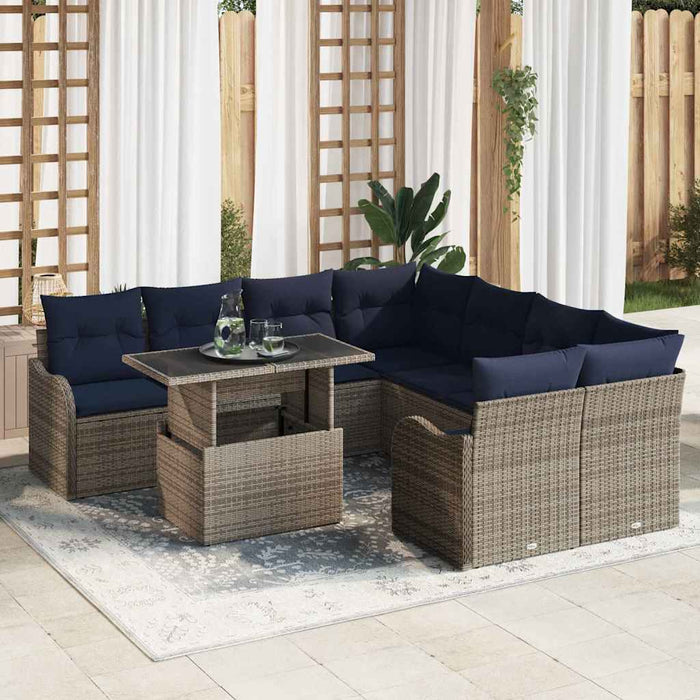 Set de dining 9 buc. Gri - WALTI WALTI