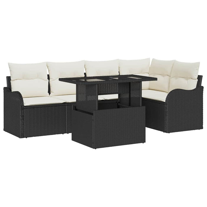 Set de dining 6 buc. Negru Rattan poli - WALTI WALTI